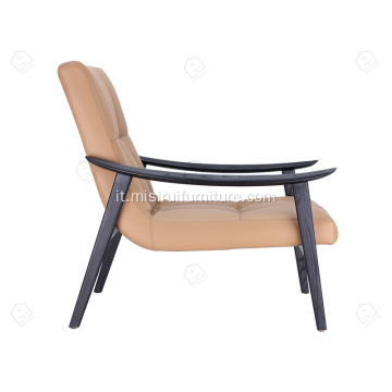 Fiame di legno con divano sedia singola Fynn di bracciolo